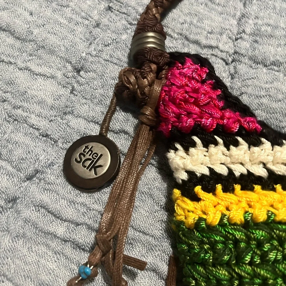 The Sak,roots,  Eco-Friendly Multi-Color Striped Crochet Shoulder Bag